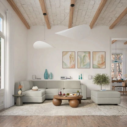 Modulares Sofa GRACIA – Pouf-Modul Beige Grau