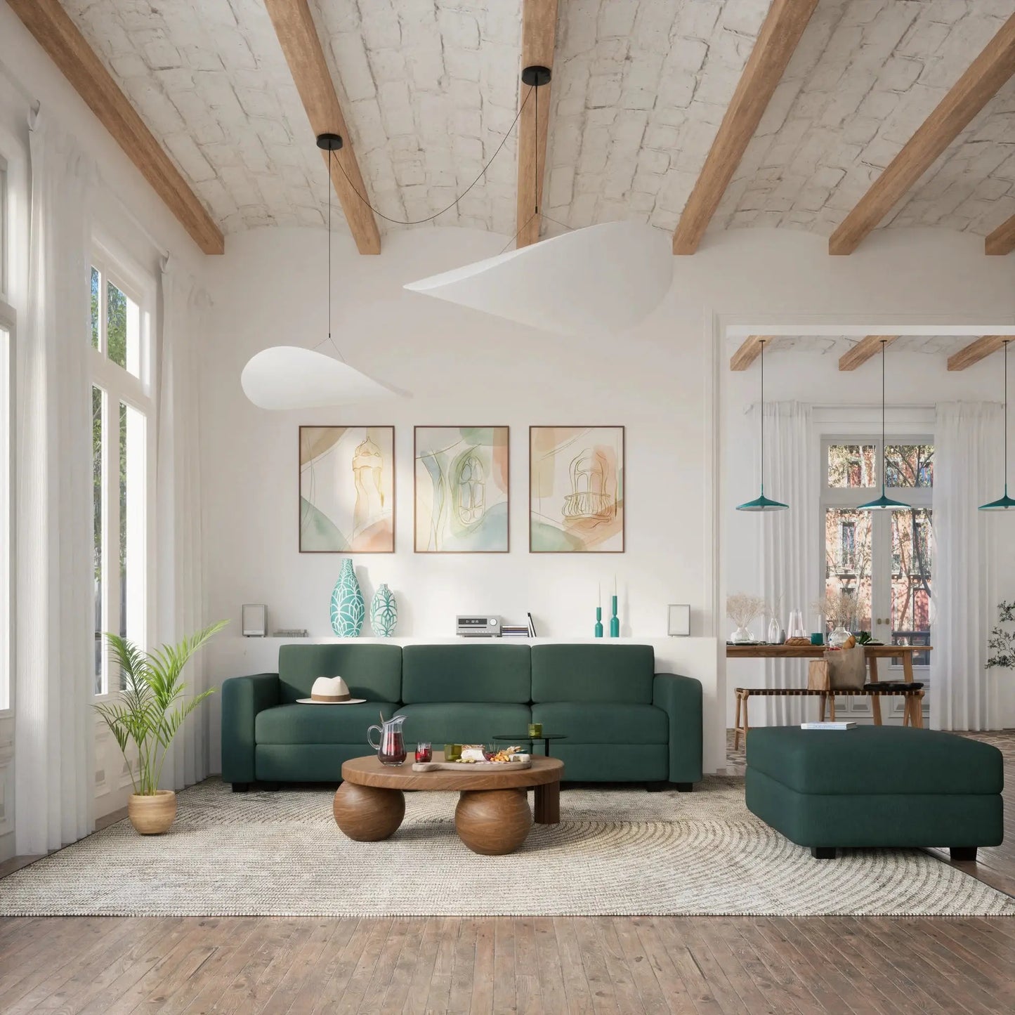 Divano Modulare GRACIA - Modulo Pouf Verde