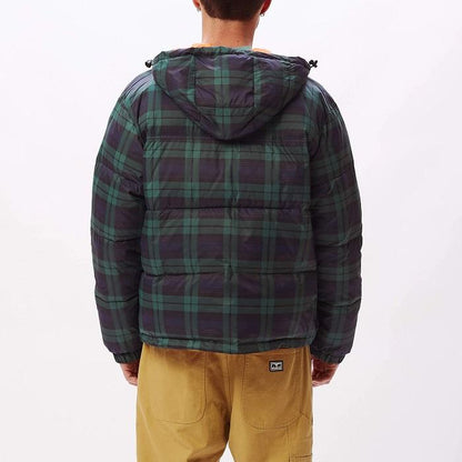 Obey Fellowship Puffer 121800434 Navy Multi - Giubbotto Uomo Cappuccio Quadri Imbottito Invernale