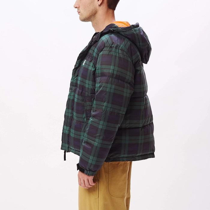 Obey Fellowship Puffer 121800434 Navy Multi - Giubbotto Uomo Cappuccio Quadri Imbottito Invernale