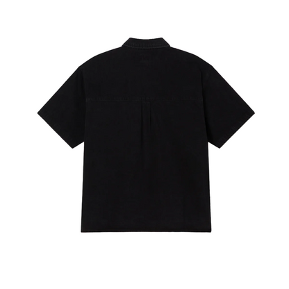 Obey camicia da uomo a manica corta in denim Bigwig 181210425 nero
