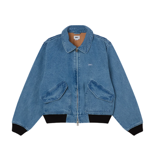 Obey giubbino in denim da uomo in CWU 121800587 indaco chiaro