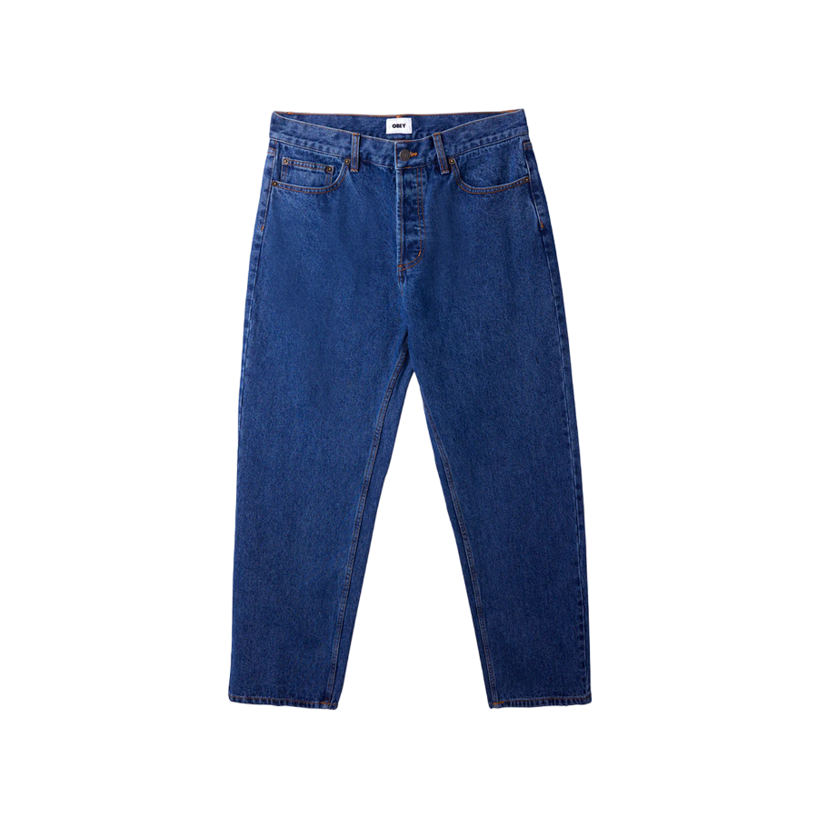 Obey Jeans Uomo Hardwork 142010077 Blu Denim 5 Tasche