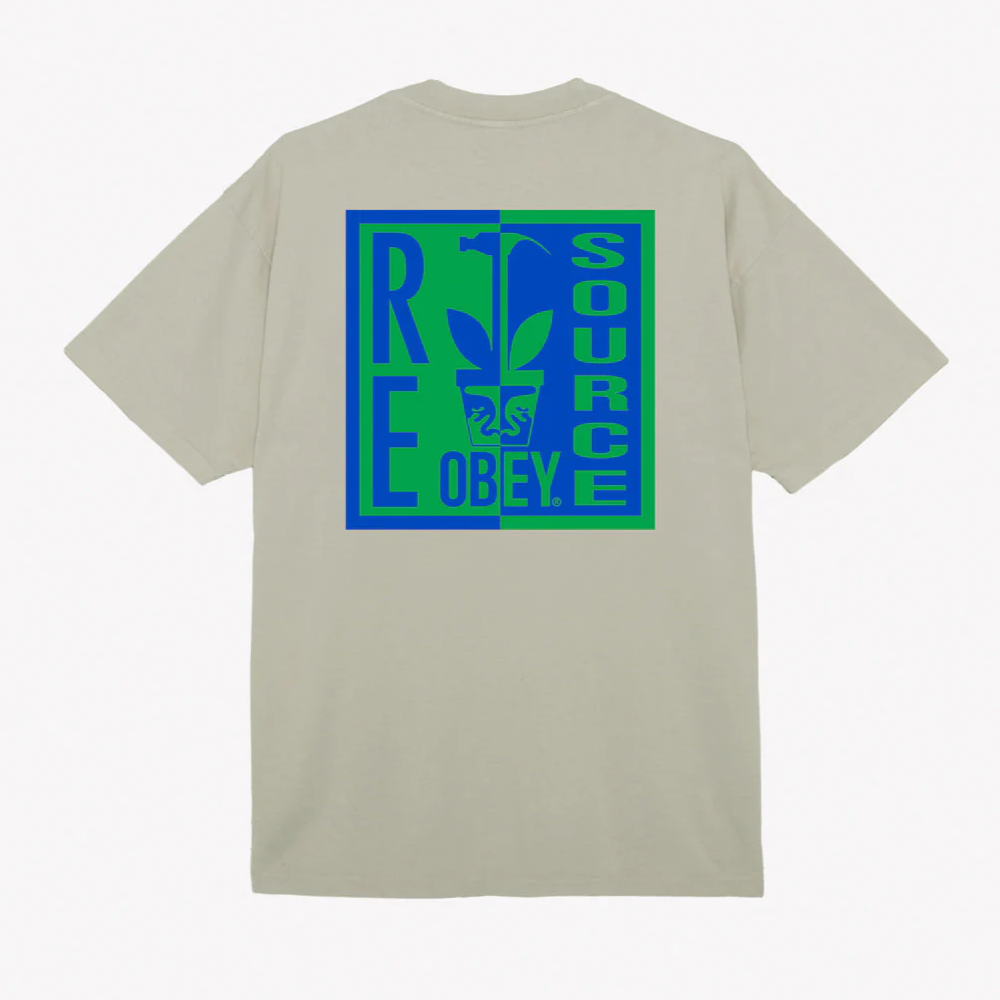 Obey Men's Short Sleeve T-Shirt Re Source 166913736 Silver Grey