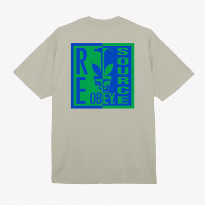 Obey Men's Short Sleeve T-Shirt Re Source 166913736 Silver Grey