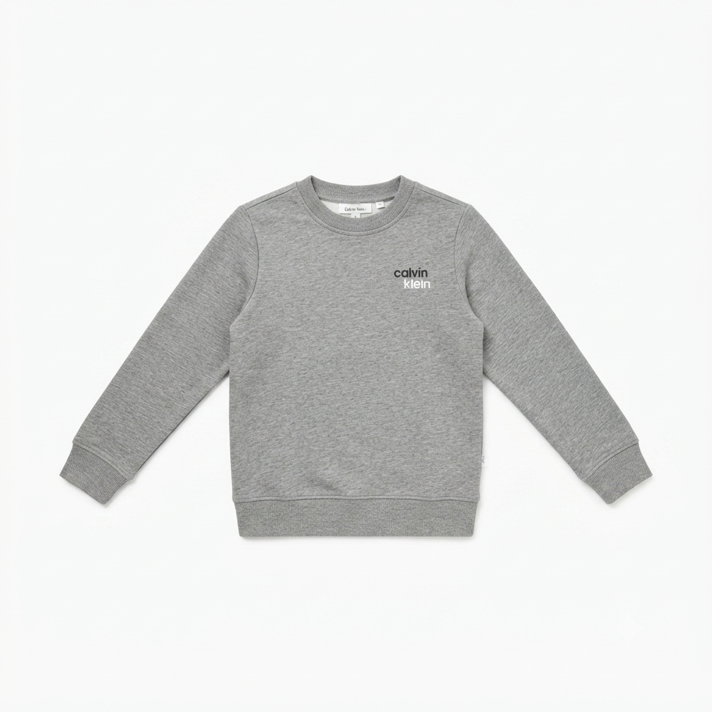 Calvin Klein felpa girocollo junior con stampa LVCKTJB42B P7D grigia