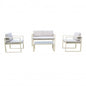 Formentera living room set with cushions: painted aluminum frame, polyester cushions