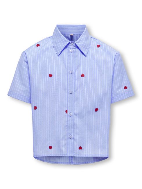 Only Camicia Ragazza KOGNEW LINA SS STRIPE Blu - 15374450