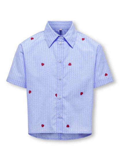 Only Camicia Ragazza KOGNEW LINA SS STRIPE Blu - 15374450