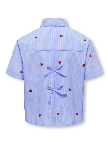 Only Camicia Ragazza KOGNEW LINA SS STRIPE Blu - 15374450