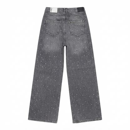 Only KOGCOBAIN Straight Fit Jeans 15377828 – Jeans Ragazza Grigio Strass 6-14 Anni