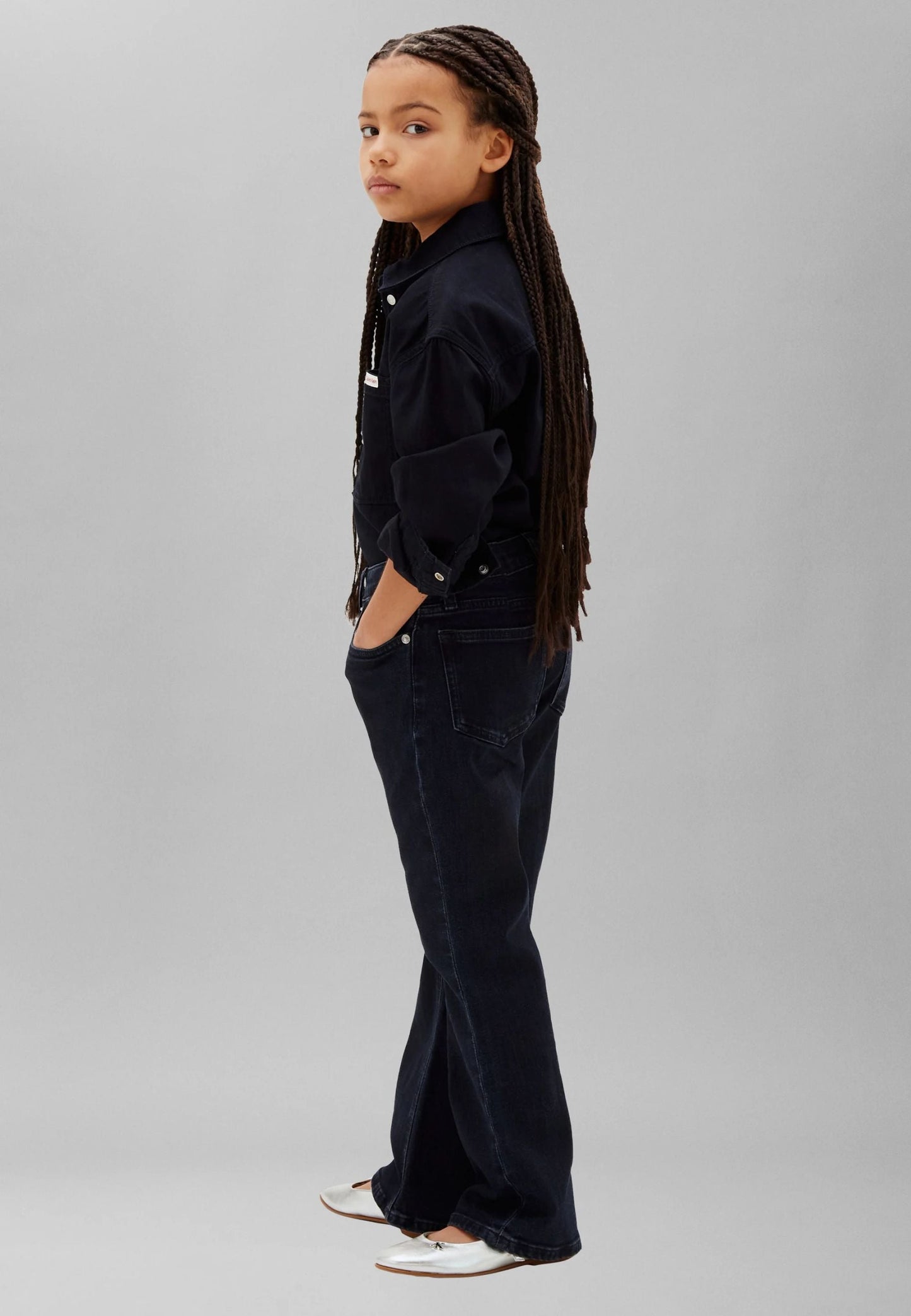 Calvin Klein pantalone jeans ragazza Flare Ess LVCKSJC03G 1BK blu