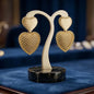 Stile Donna Bags - Gold Tone Double Heart Earrings