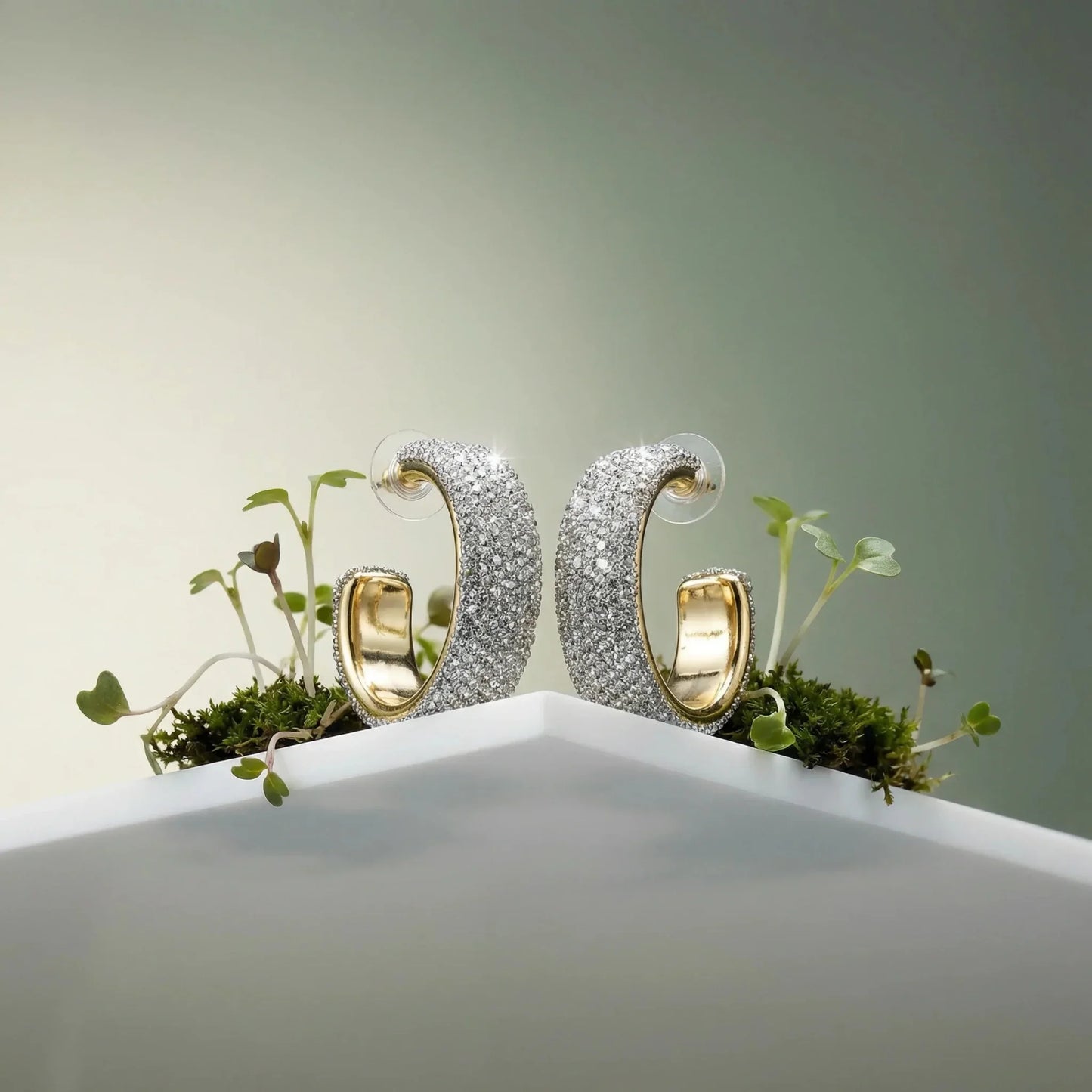 Stile Donna Bags - Orecchini a Cerchio Strass Scintillanti