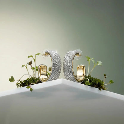 Stile Donna Bags - Orecchini a Cerchio Strass Scintillanti