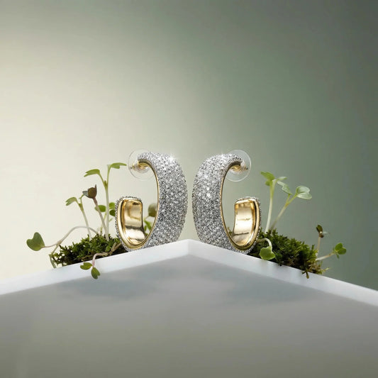 Stile Donna Bags - Orecchini a Cerchio Strass Scintillanti
