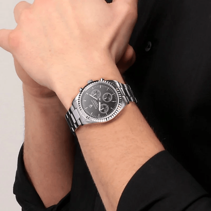 Maserati Uhr Competizione R885310023 – aus Edelstahl mit schwarzem Zifferblatt