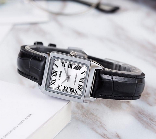 Orologio casio per donna LTP‑V007L‑7B1  pelle nera