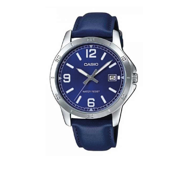Orologio casio MTP-V004L-2B – Orologio Analogico da Uomo con Cinturino in Pelle Blu