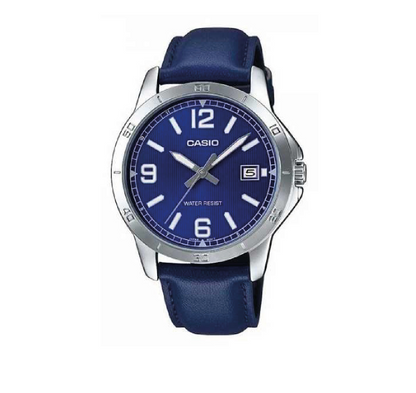 Orologio casio MTP-V004L-2B – Orologio Analogico da Uomo con Cinturino in Pelle Blu