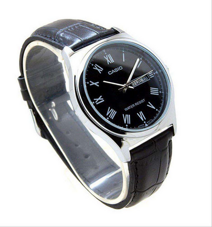 Orologio Casio MTP‑V006L‑1B – acciaio / cinturino pelle, giorno & data