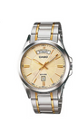 Casio MTP-1381G-9A – Men's Watch Steel IP Gold Beige Dial Day-Date