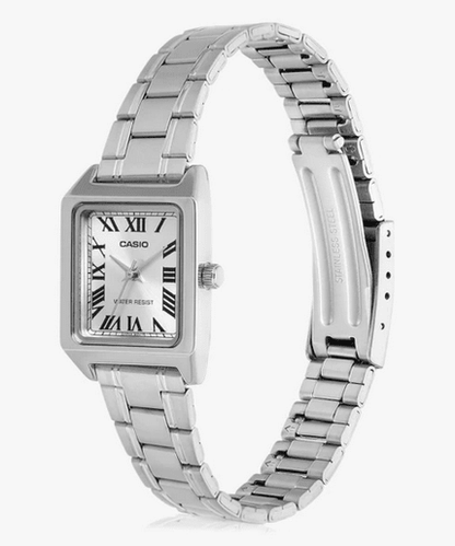 Orologio Casio per donna color argento, LTP-V007D-7B, con numeri romani