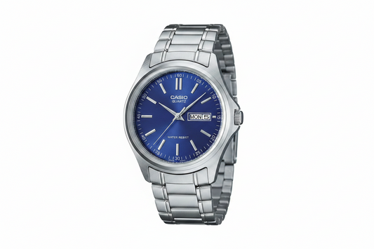 Orologio Casio MTP-1239D-2A Uomo – Analogico, Acciaio Inossidabile, Quadrante Blu