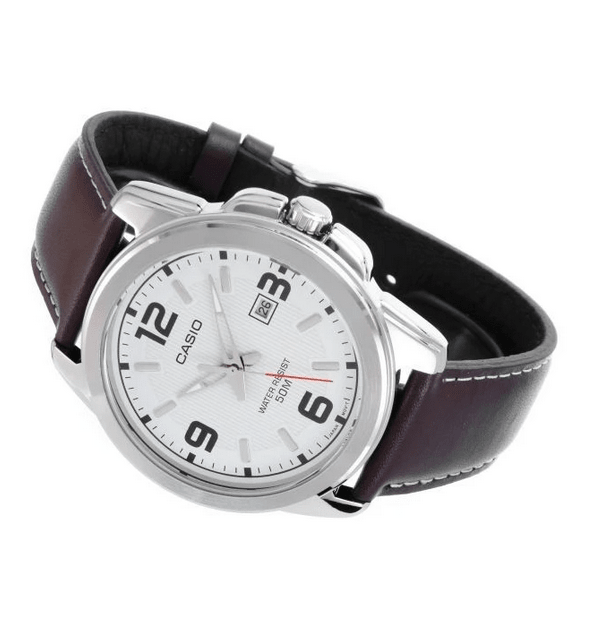Casio MTP-1314L-7A – Orologio da Uomo Classico con Cinturino in Pelle marrone