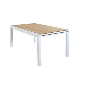 Tavolo allungabile Cayman in Alluminio con Piano in Polywood color Teak