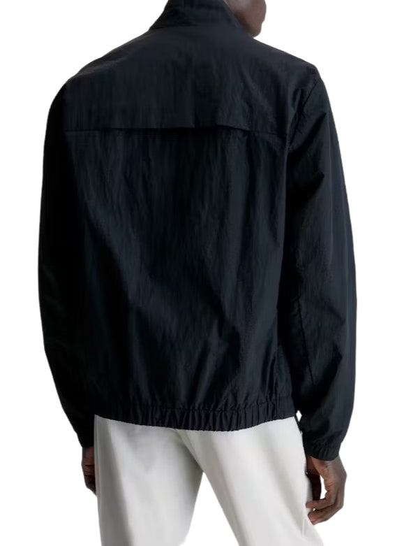 Calvin Klein black crinkled nylon lightweight jacket