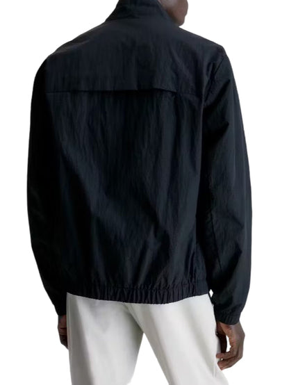 Calvin Klein black crinkled nylon lightweight jacket