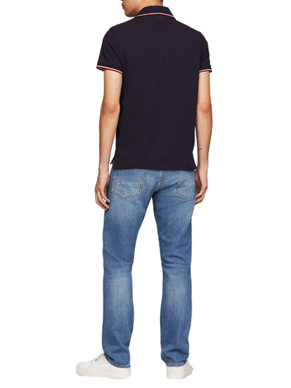 Tommy Hilfiger men's short-sleeve polo shirt 1985 slim fit blue