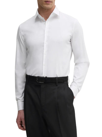 Calvin Klein men's slim fit long sleeve white shirt