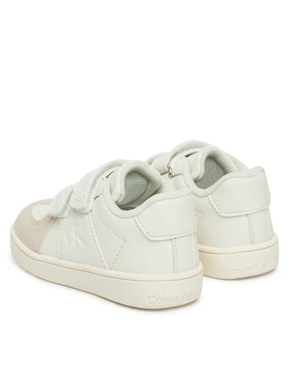 Calvin Klein Jeans sneakers in ecopelle e suede con velcro bianco
