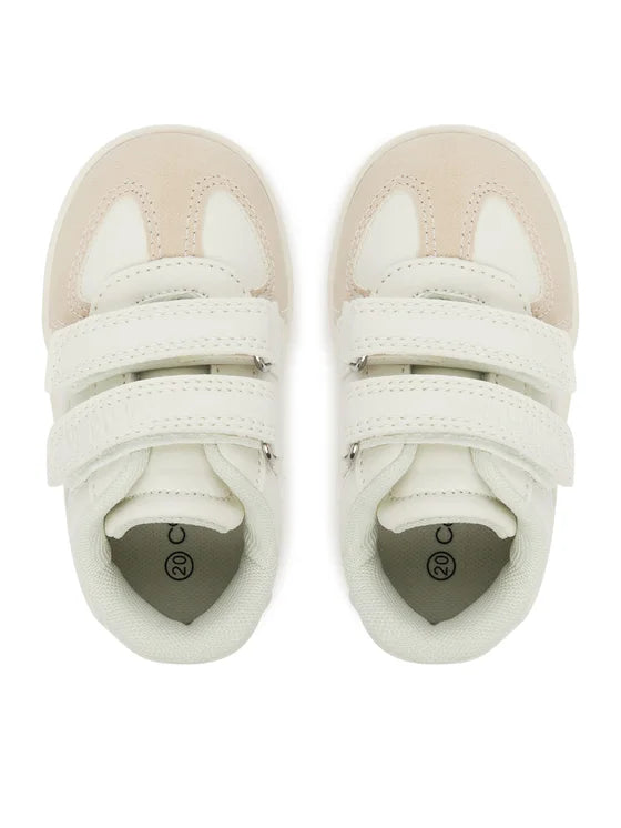 Calvin Klein Jeans sneakers in ecopelle e suede con velcro bianco