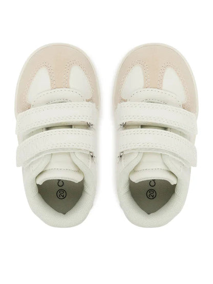 Calvin Klein Jeans sneakers in ecopelle e suede con velcro bianco