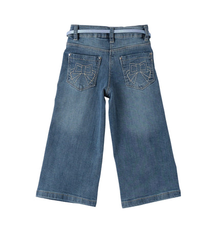 iDo jeans gamba larga con cintina lavaggio blu