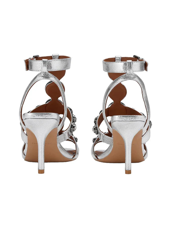 Kurt Geiger sandali alti Octavia Gladiatore con applicazioni gioiello argento