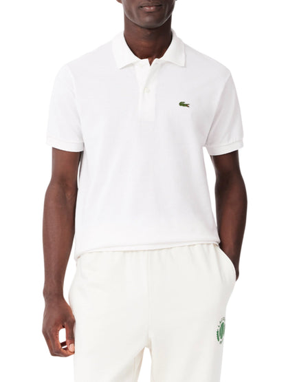 Lacoste 12.12 white pique short-sleeved polo shirt