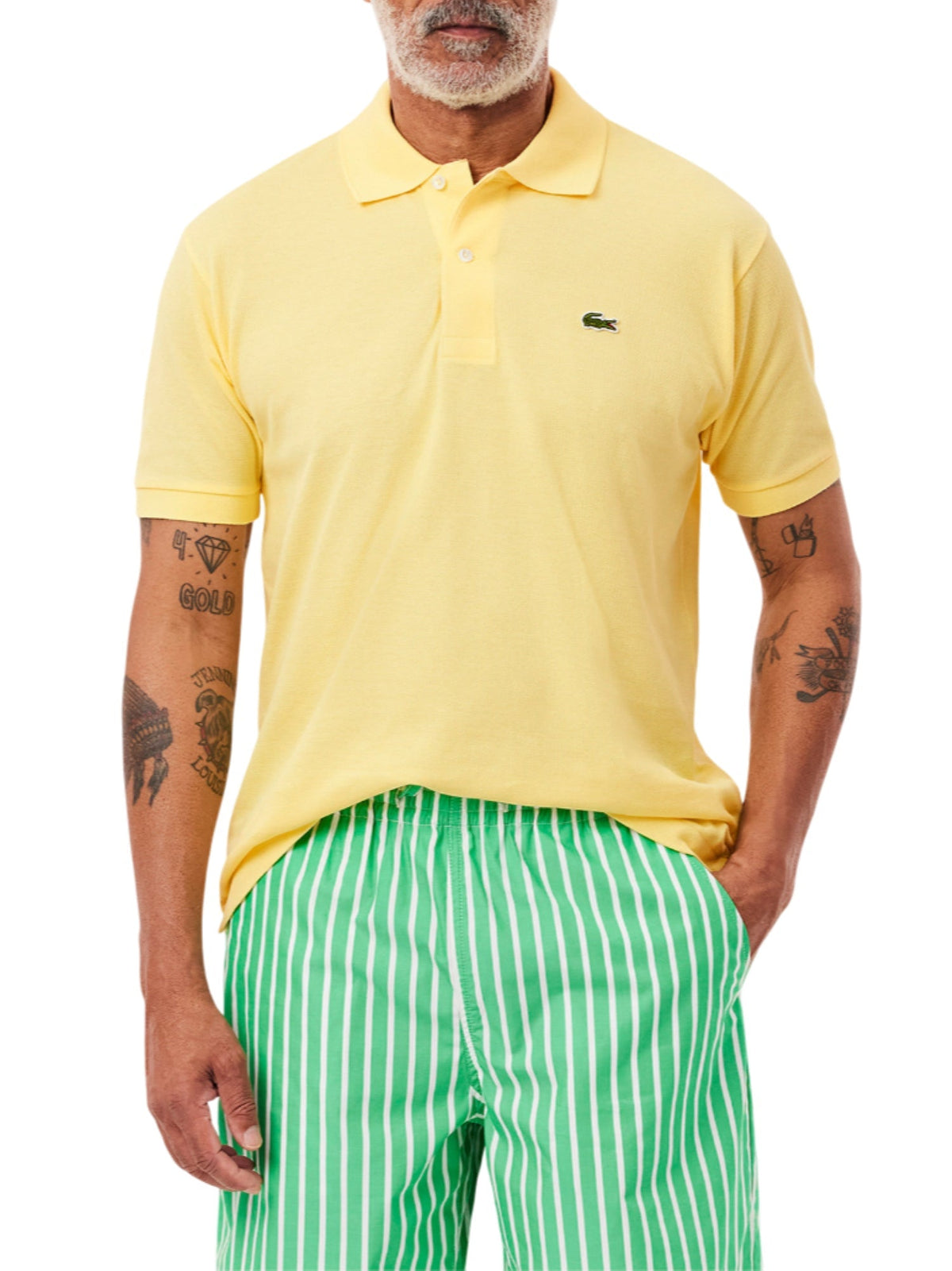 Lacoste polo manica corta 12.12 in piquè giallo
