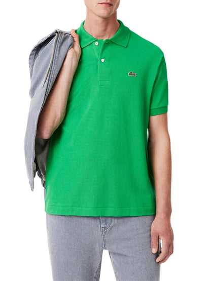 Lacoste men's short-sleeved 12.12 polo in green pique