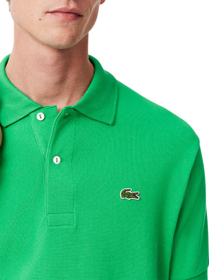 Lacoste men's short-sleeved 12.12 polo in green pique