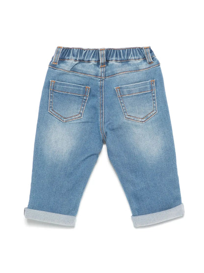 Moschino baby jeans with bear patch blue wash