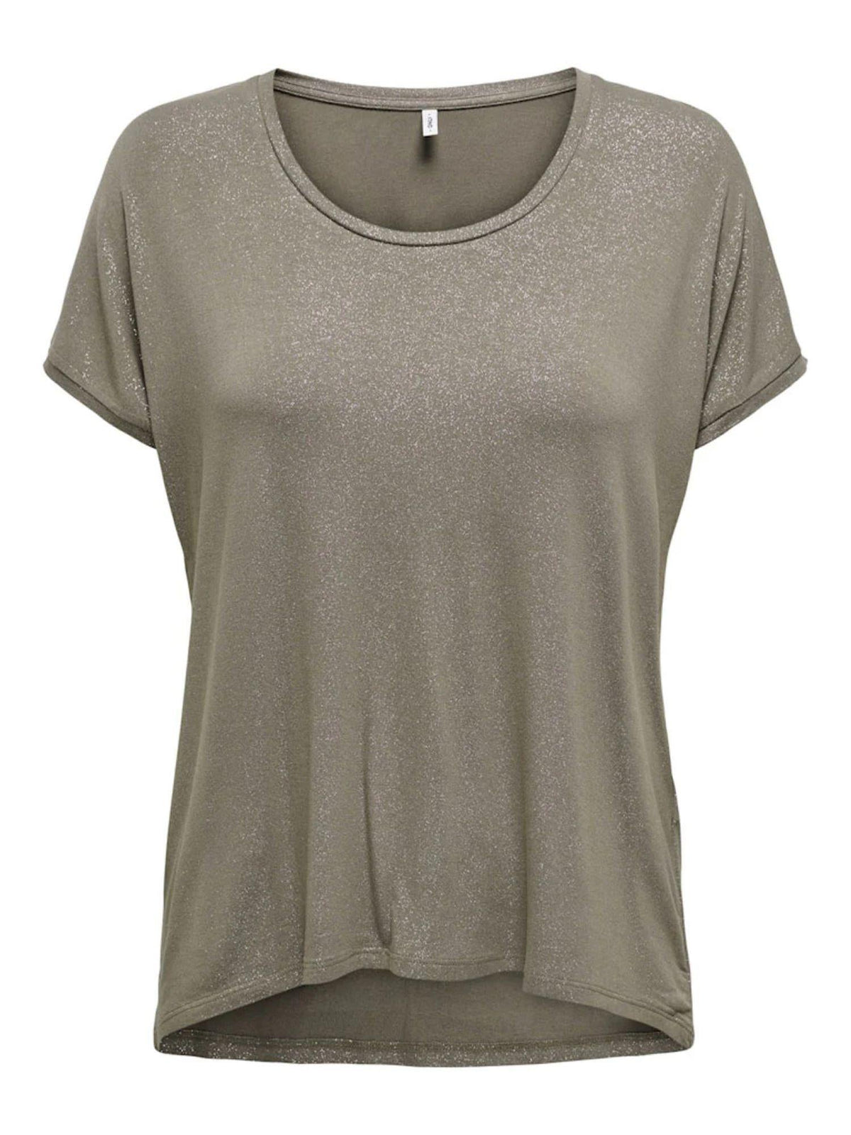 Only Lurex viscose short-sleeved t-shirt dove grey