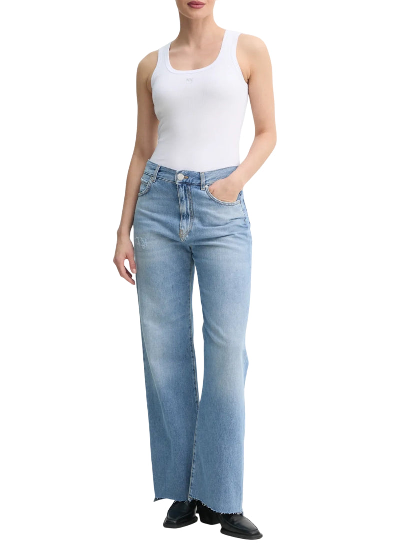 Pinko Wanda wide-leg jeans in blue wash