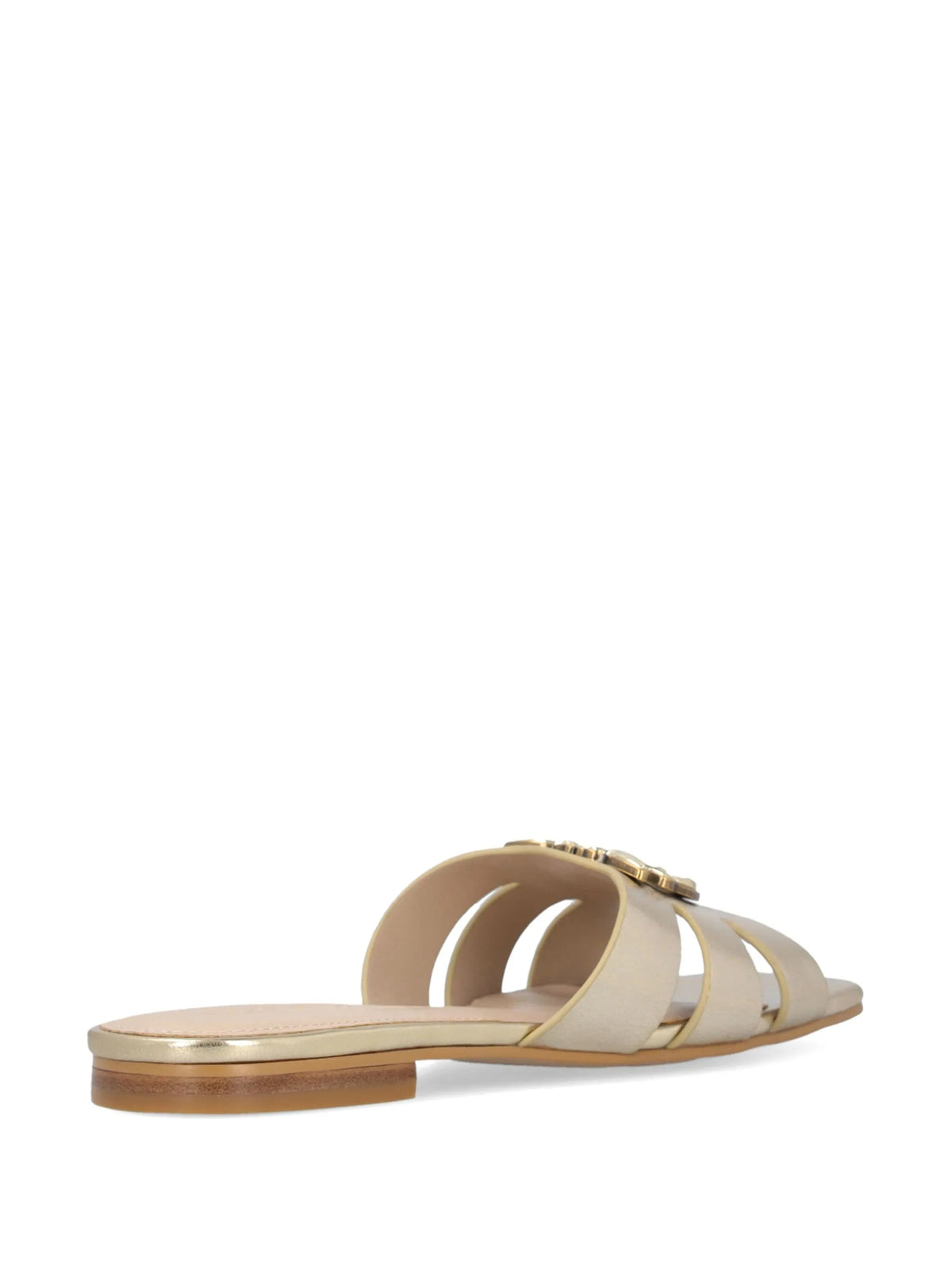 Pinko ciabatta Marli in pelle laminata con logo platino