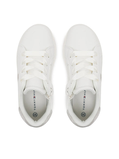 Tommy Hilfiger sneakers in ecopelle con dettagli glitter bianco