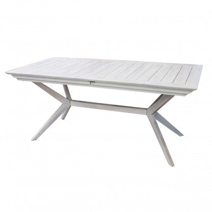Tavolo Bali allungabile in legno di acacia - Bianco 180/240 x 90