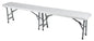 Folding Bench in Steel and Resin with Smooth White Surface